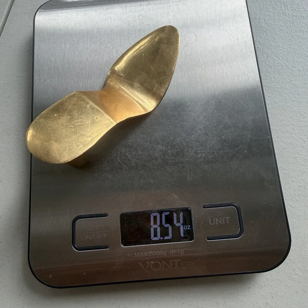 Vintage Gerrity Products Brass High Heel Shoe Paperweight 24K Gold Electroplate